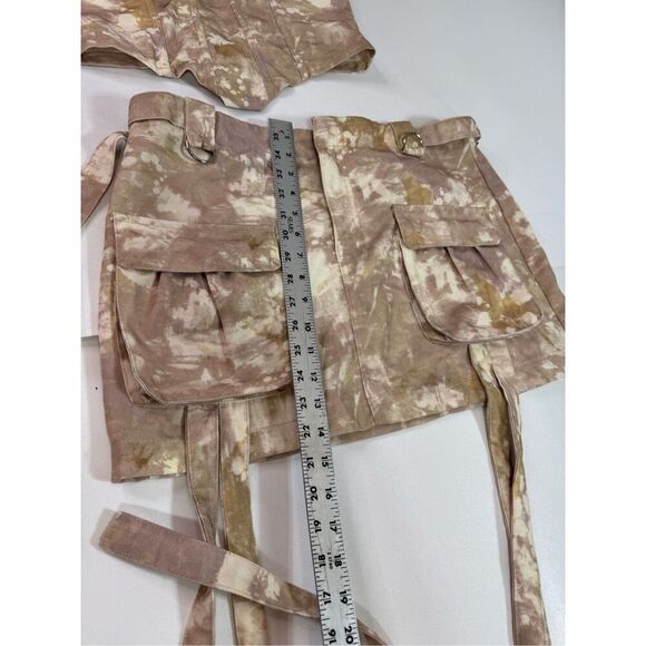 Fashion Nova Mini Skirt Set XL On the Look Out Taupe y2k Camo New Strappy - Picture 7 of 16